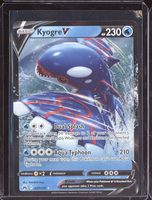 Kyogre V 2023 Pokemon Crown Zenith Holo Rare V 037/159