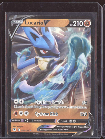 Lucario V 2022 Pokemon Astral Radiance Holo Rare V 078/189