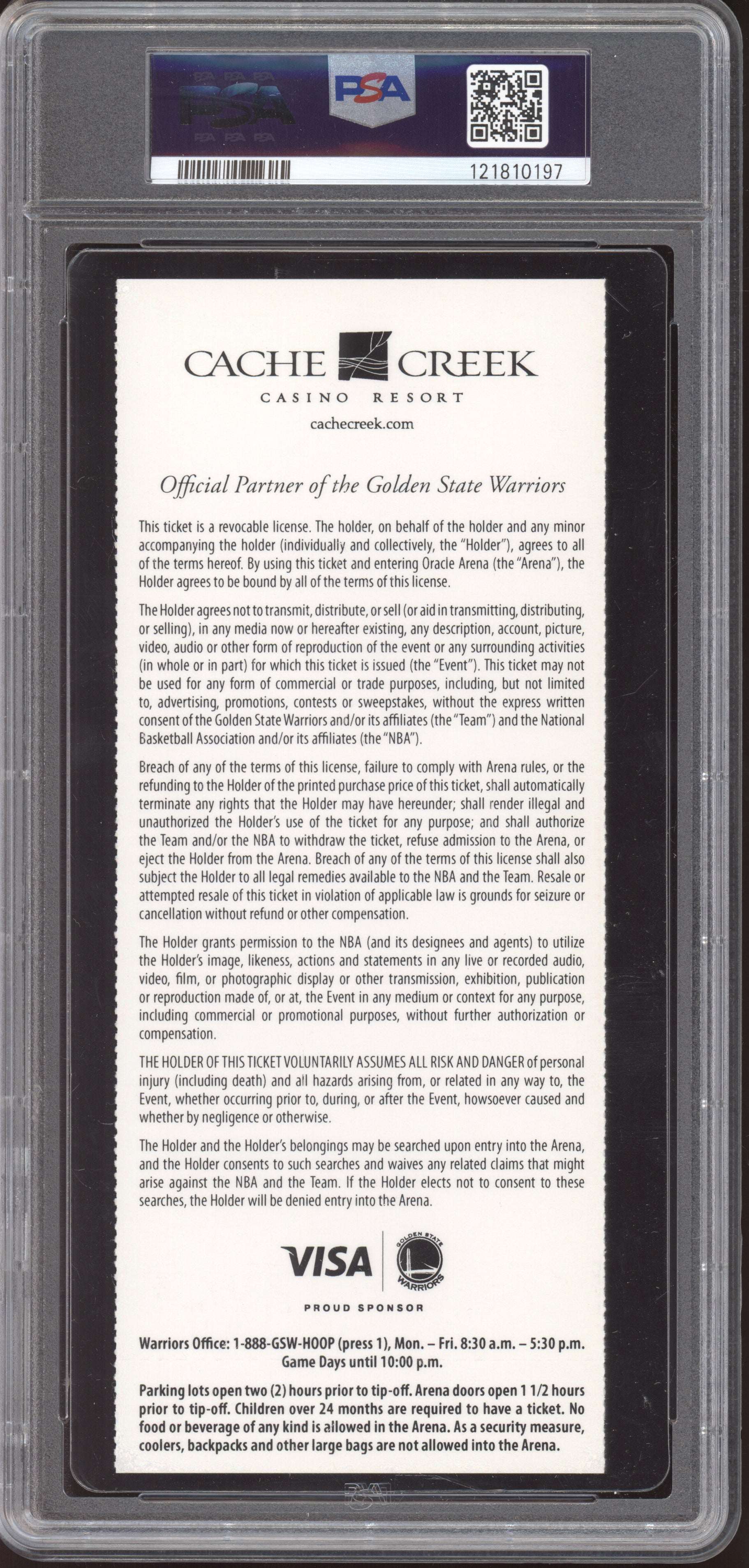 Stephen Curry Warriors Denver 2013 Ticket Full 1st Lookway 3-Pointer PSA  9
