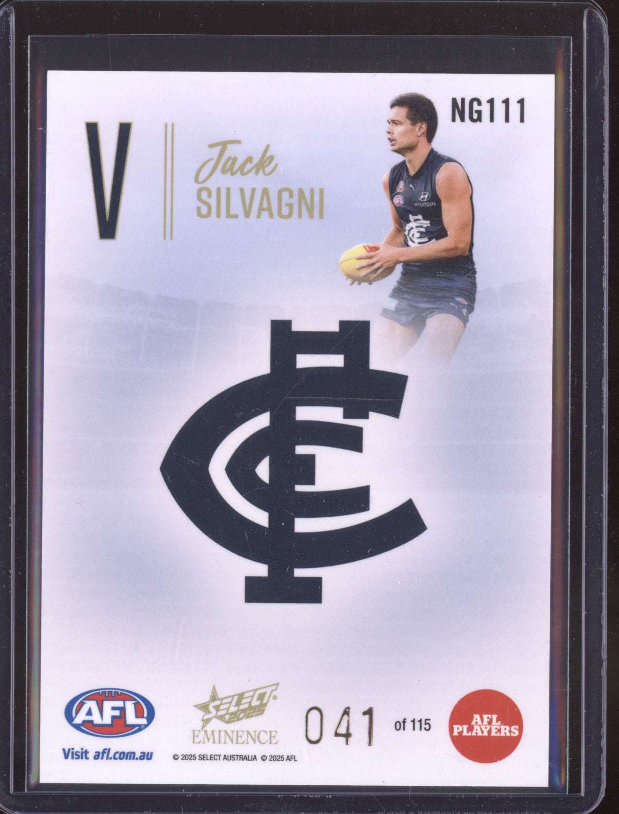 Jack Silvagni 2025 Select Eminence Nameplate Gold 41/115