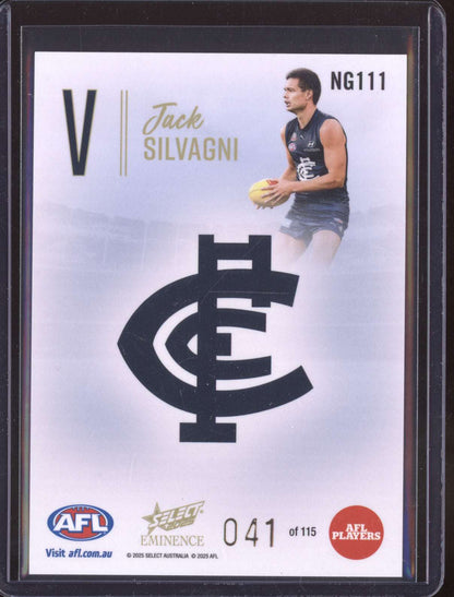 Jack Silvagni 2025 Select Eminence Nameplate Gold 41/115