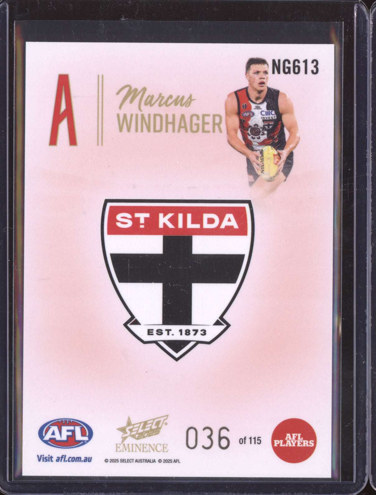Marcus Windhager 2025 Select Eminence Nameplate Gold 36/115