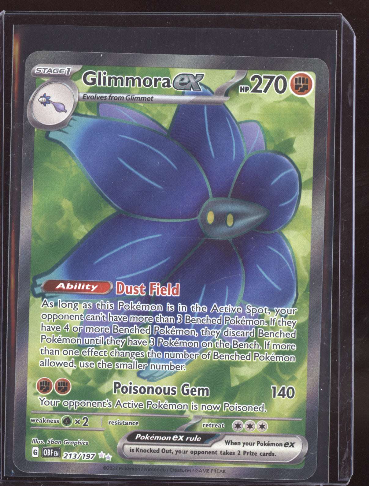 Glimmora ex 2023 Pokemon Obsidian Flames Ultra Rare 213/197
