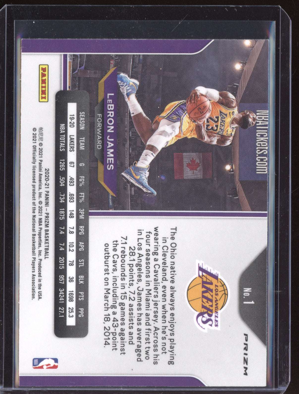 LeBron James 2020-21 Panini Prizm Silver