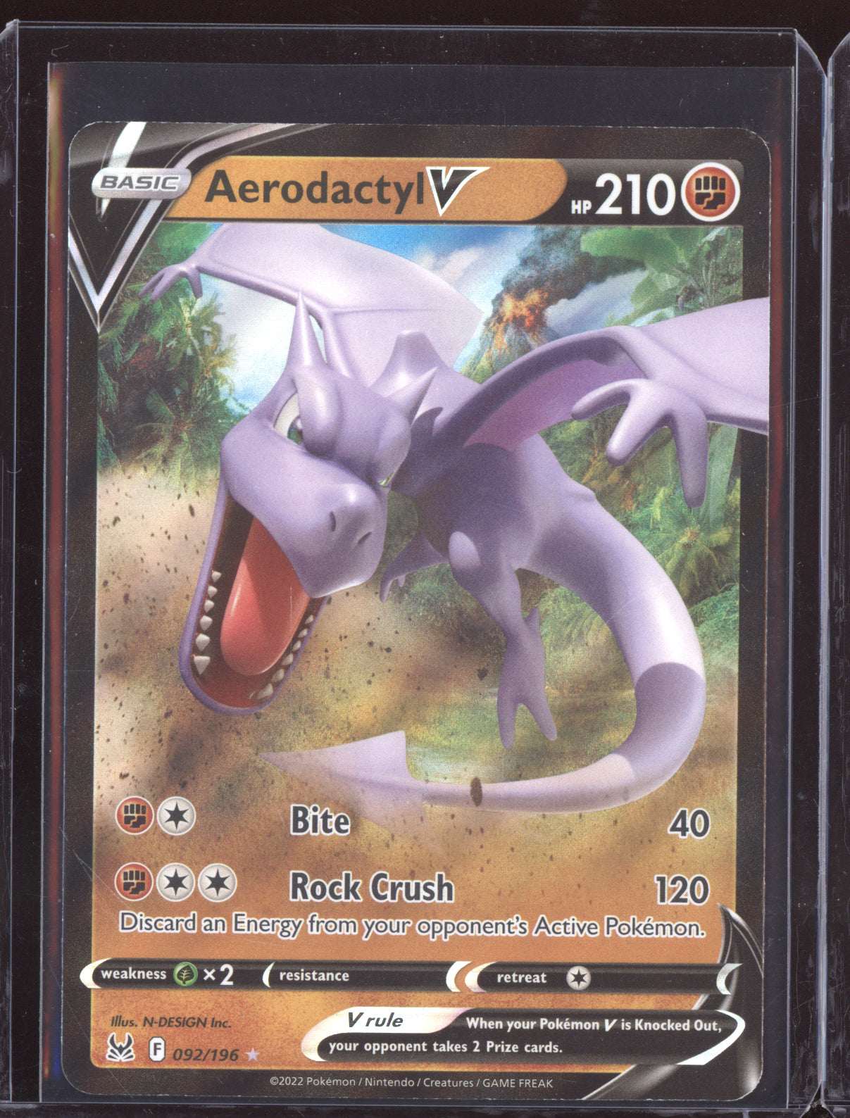 Aerodactyl V 2022 Pokemon Lost Origin Holo Rare V 092/196