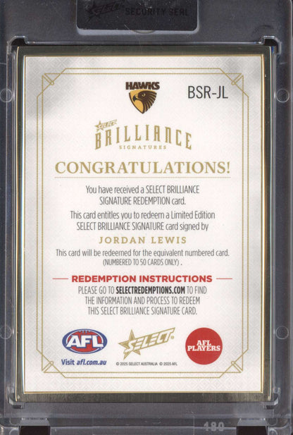 Jordan Lewis 2025 Select Brilliance Signatures Signature Redemption 44/50