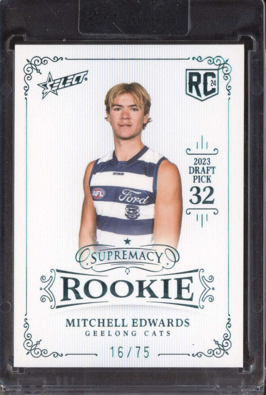 Mitchell Edwards 2024 Select Supremacy Rookies Platinum Blue RC 16/75