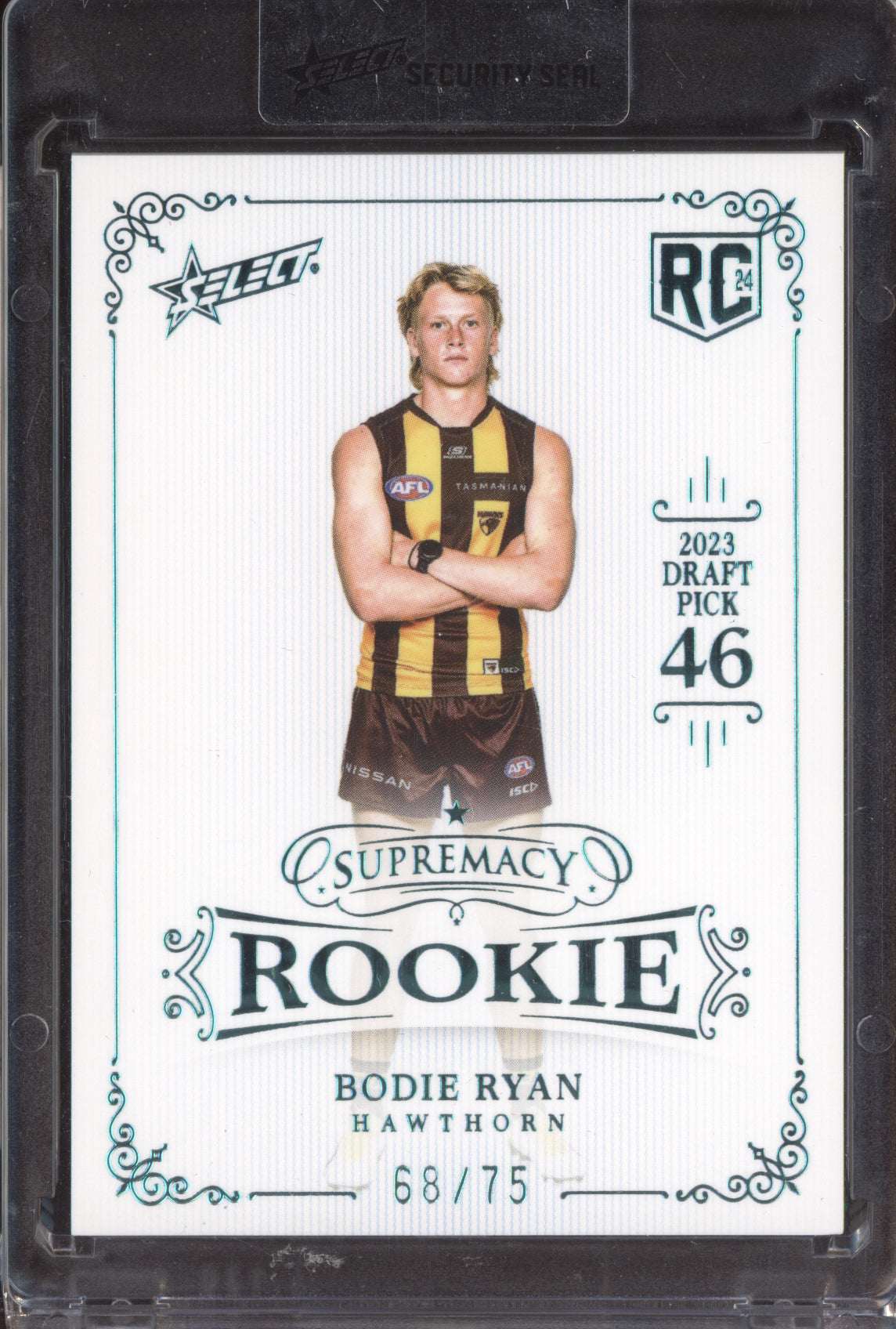 Bodie Ryan 2024 Select Supremacy Rookies Platinum Blue RC 68/75