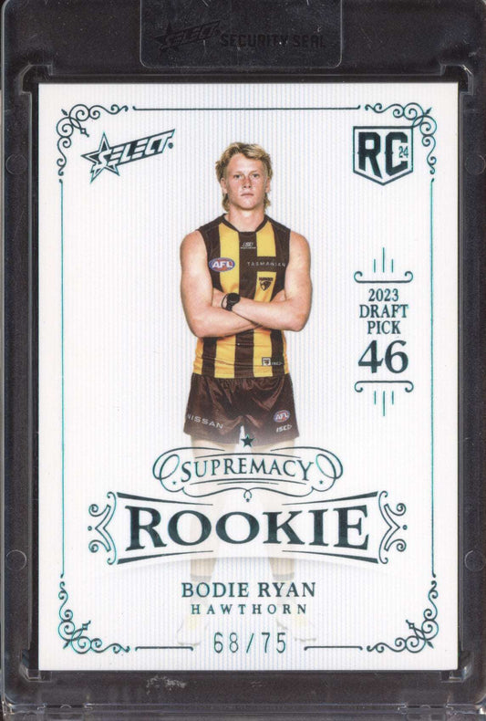 Bodie Ryan 2024 Select Supremacy Rookies Platinum Blue RC 68/75