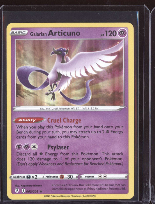 Galarian Articuno 2021 Pokemon Evolving Skies Rare Holo 063/203