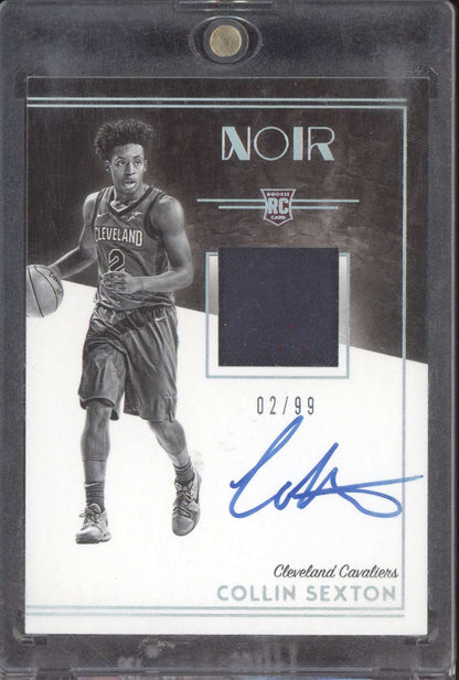 Collin Sexton 2018-19 Panini Noir Rookie Patch Auto Jersey Number RC 2/99