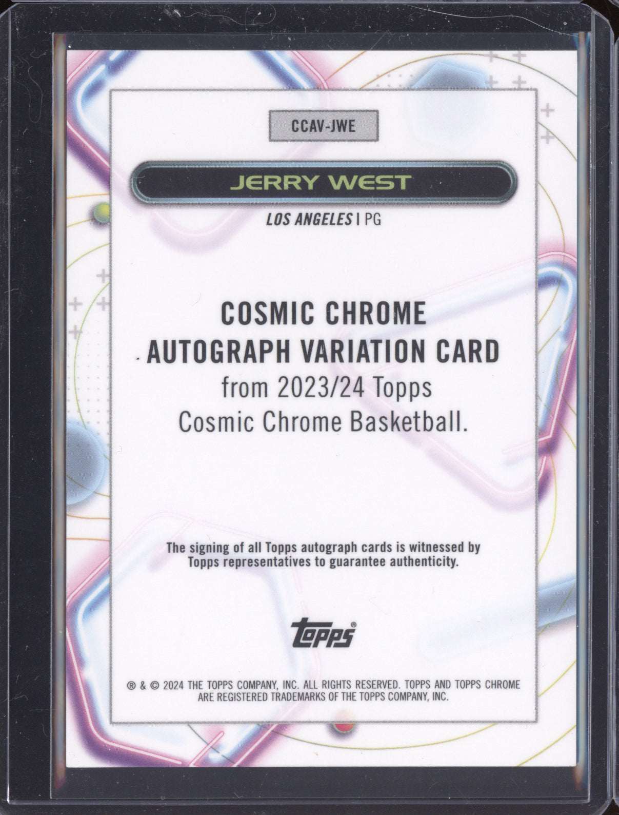 Jerry West 2023-24 Topps Cosmic Chrome Black Auto 10/10