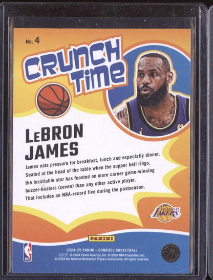 Lebron James 2024-25 Panini Donruss Crunch Time Diamond