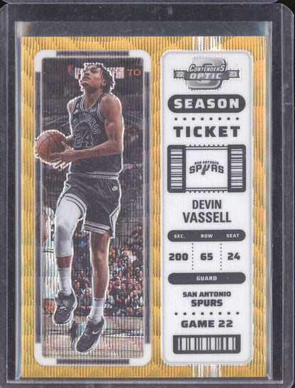 Devin Vassell 2022-23 Panini Contenders Optic Season Ticket Gold Wave 6/10