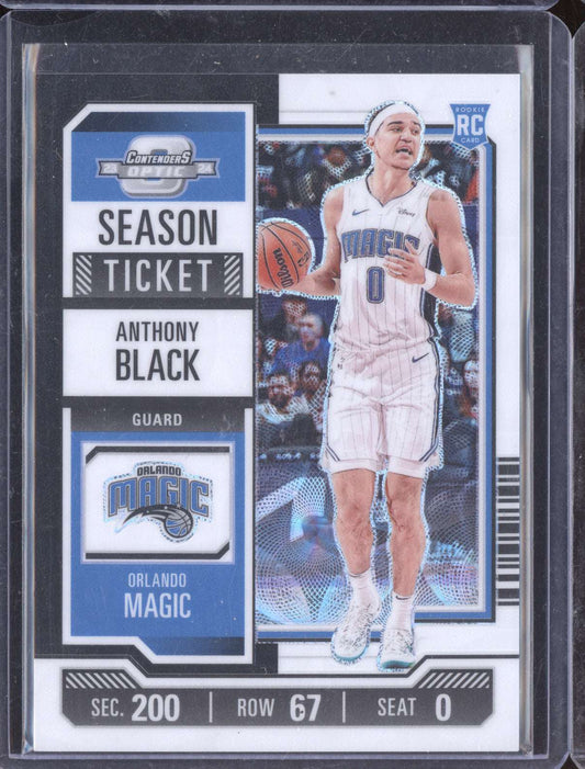 Anthony Black 2023-24 Panini Contenders Optic Season Ticket Black & White RC /25