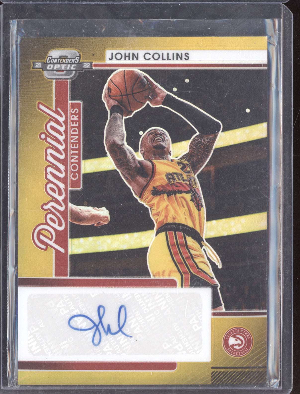 John Collins 2021-22 Panini Contenders Optic Perennial Contenders Auto Gold 2/10