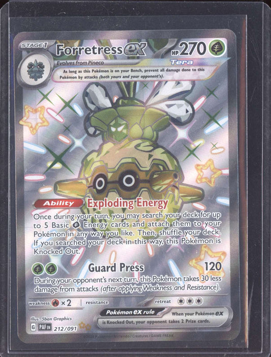 Forretress ex 2024 Pokemon Paldean Fates Shiny Ultra Rare 212/091
