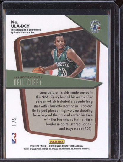 Dell Curry 2022-23 Panini Chronicles Under the Lights Auto Asia Red Gold 1/5