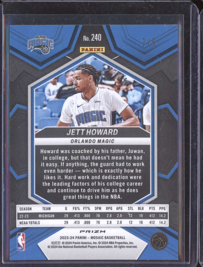 Jett Howard 2023-24 Panini Mosaic Black Gold RC 2/8