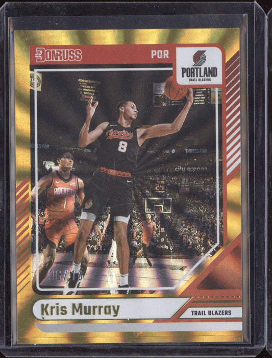 Kris Murray 2024-25 Panini Donruss Holo Gold Laser 6/10