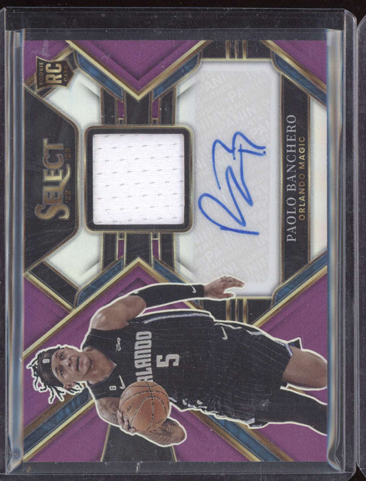 Paolo Banchero 2022-23 Panini Select Rookie Jersey Auto Purple RC 37/99