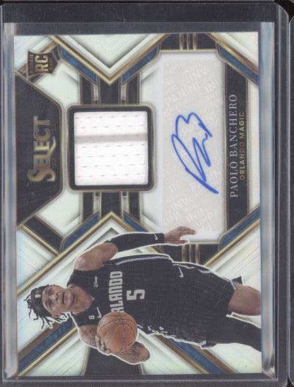 Paolo Banchero 2022-23 Panini Select Rookie Jersey Auto RC 90/199