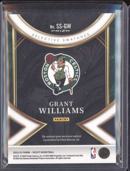 Grant Williams 2022-23 Panini Select Selective Swatches Jersey