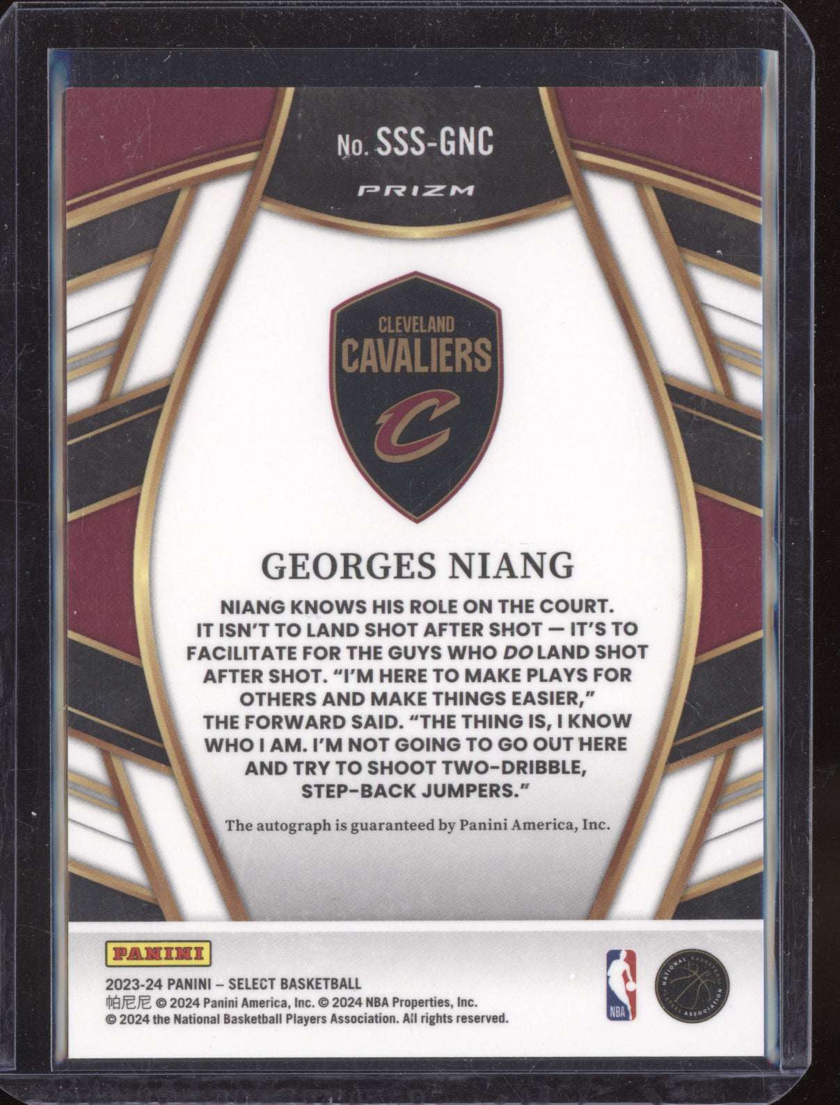 Georges Niang 2023-24 Panini Select Signature Selections Green Ice