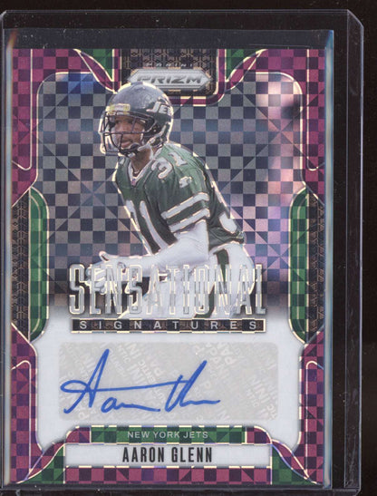 Aaron Glenn 2024 Panini Prizm Purple Power Sensational Auto 25/49