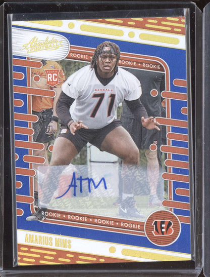 Amarius Mims 2024 Panini Absolute Blue Auto RC 19/50