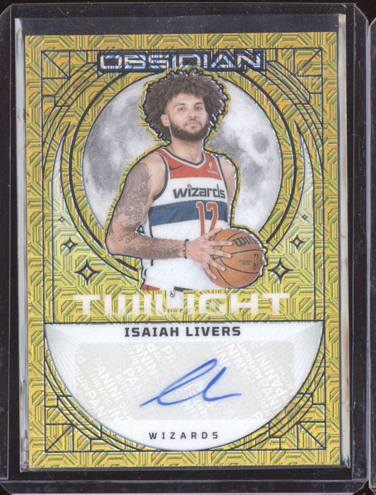 Isaiah Livers 2023-24 Panini Obsidian Gold Twilight Auto 9/10