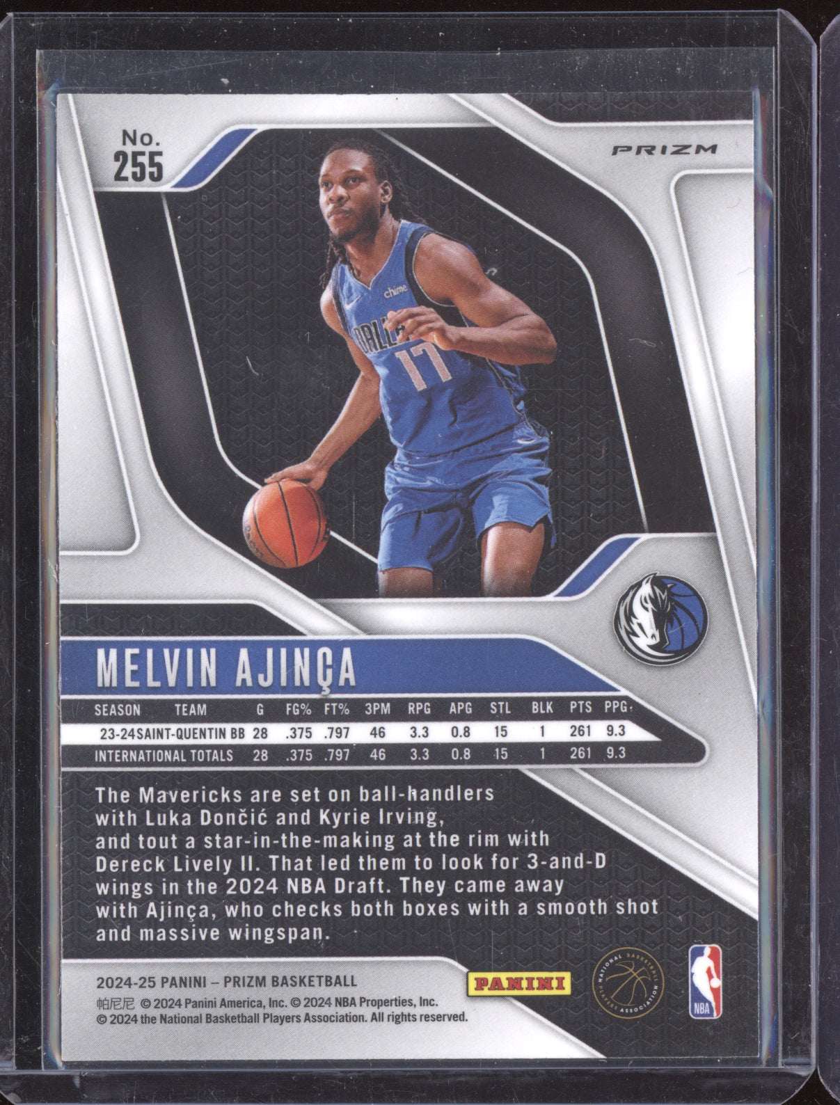 Melvin Ajinca 2024-25 Panini Prizm Silver RC