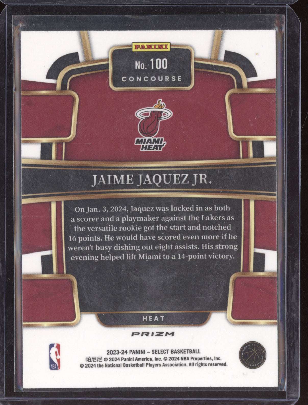 Jaime Jaquez Jr 2023-24 Panini Select Blue Prizm Silver RC