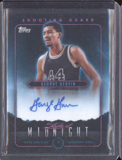 George Gervin 2024 Topps Midnight Stroke of Midnight Auto