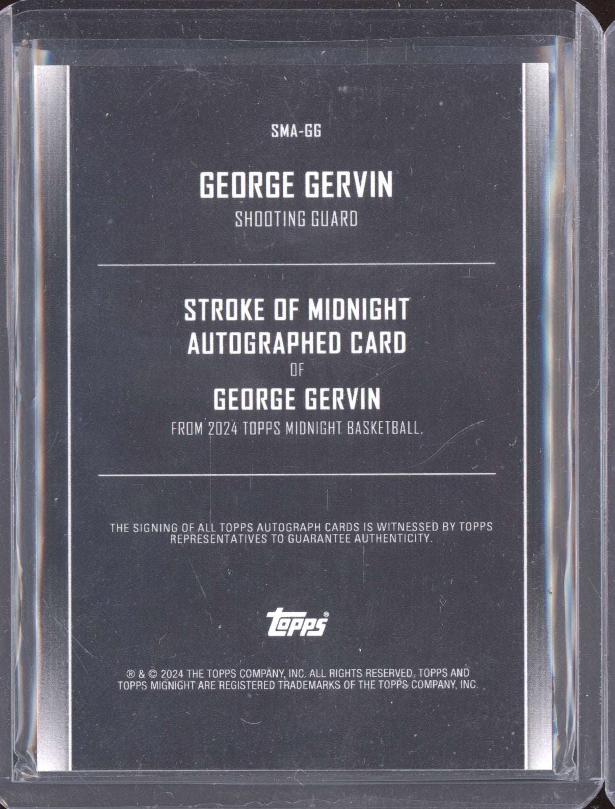 George Gervin 2024 Topps Midnight Stroke of Midnight Auto