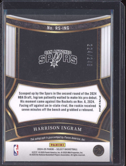 Harrison Ingram 2024-25 Panini Select Rookie Auto RC 224/249