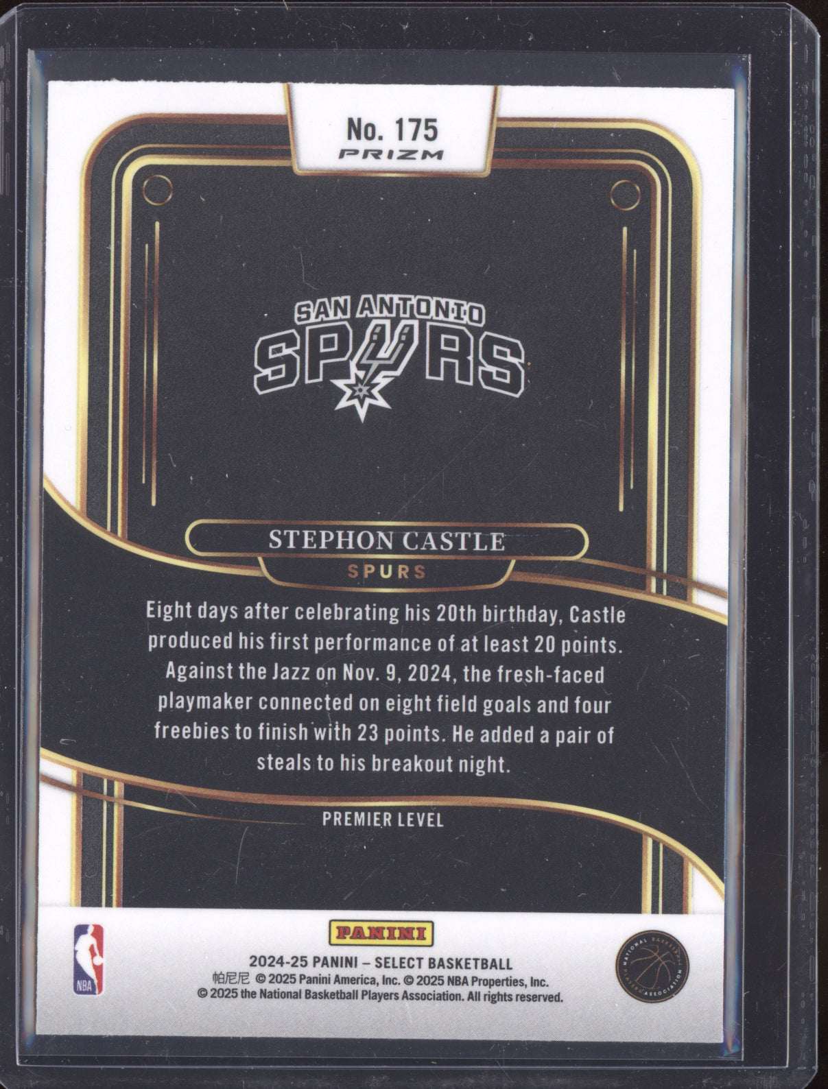 Stephon Castle 2024-25 Panini Select Silver RC