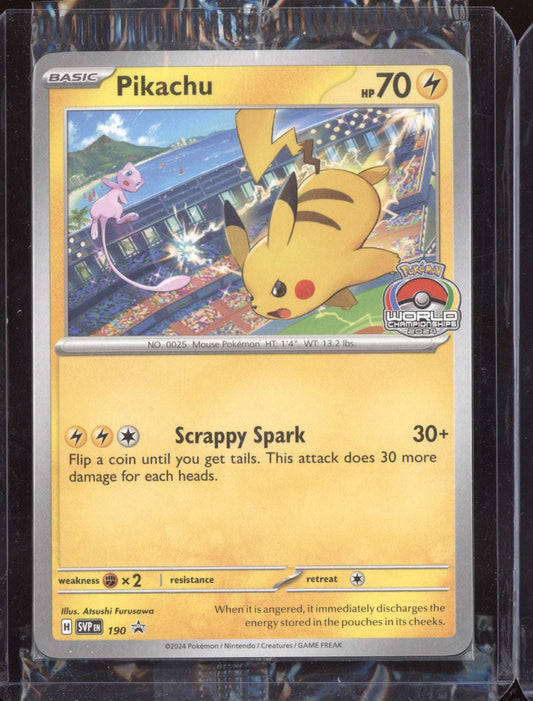 Pikachu 2024 Pokemon Scarlet & Violet Promo Sealed World Championships 190