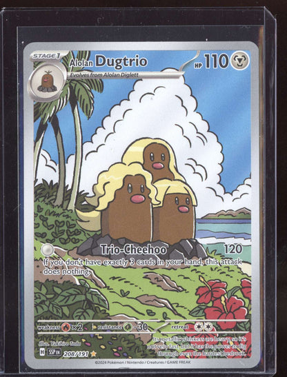Alolan Dugtrio 2024 Pokemon Surging Sparks Illustration Rare 208/191
