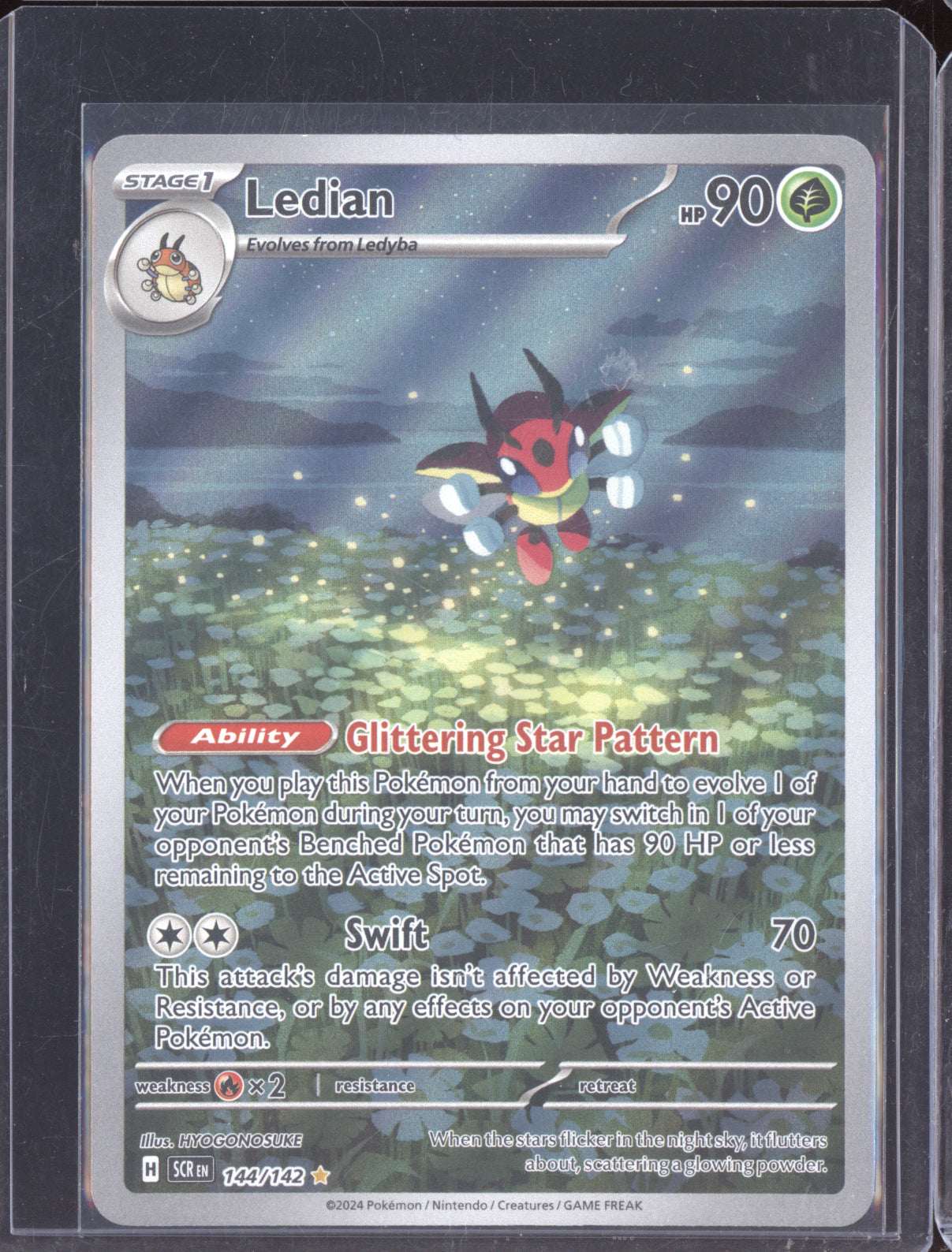 Ledian 2024 Pokemon Stellar Crown Illustration Rare 144/142