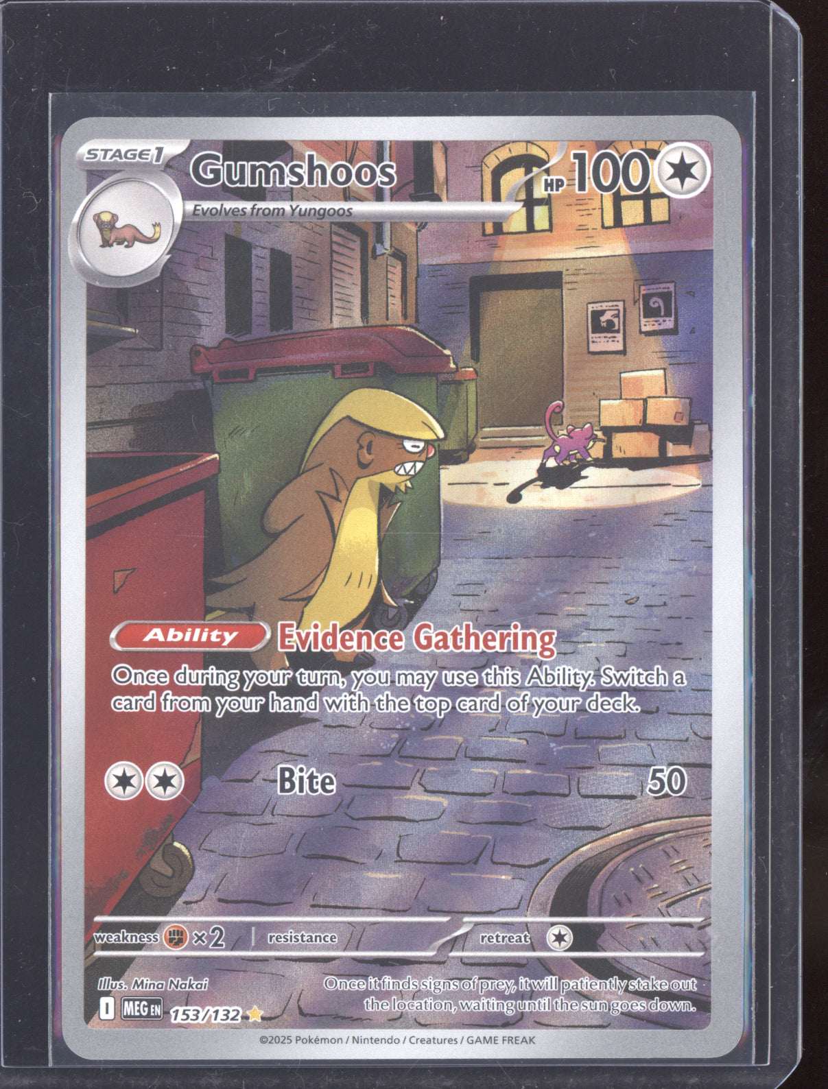 Gumshoos 2025 Pokemon Mega Evolution Shiny Rare 153/132
