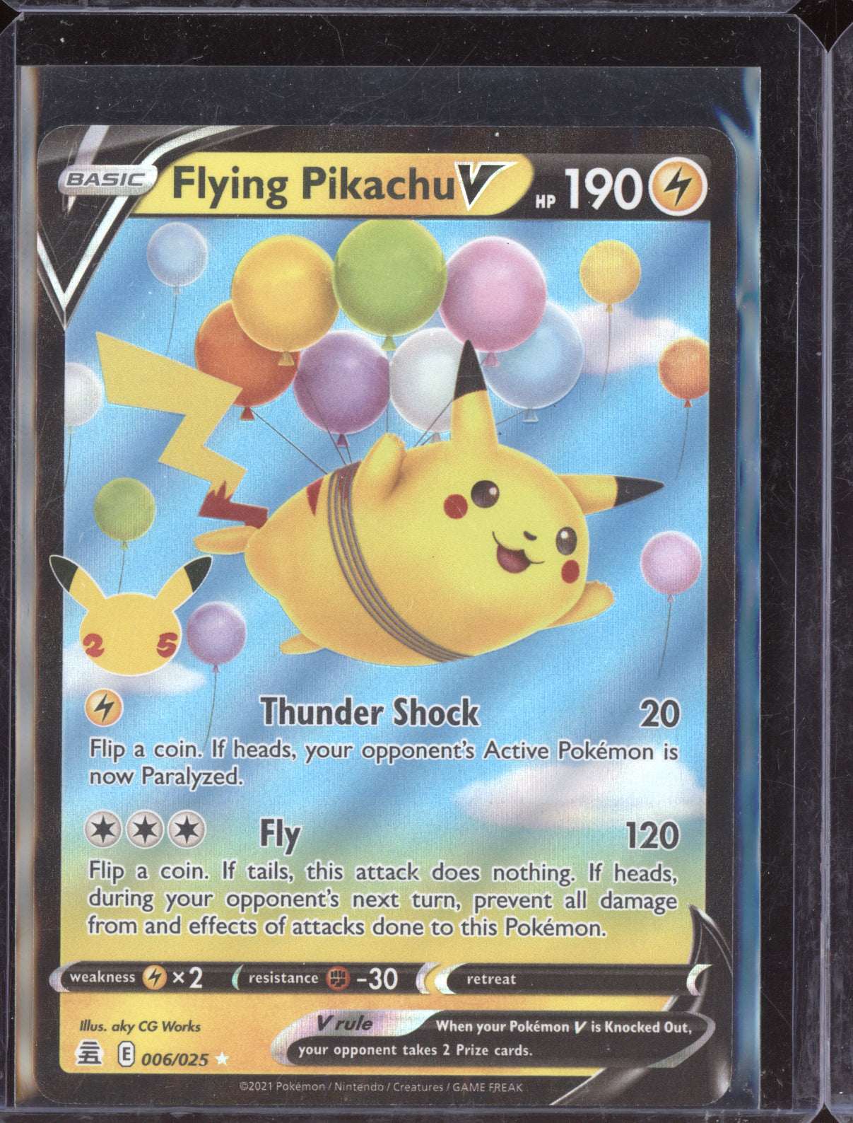 Flying Pikachu V 2021 Pokemon Celebrations Holo Rare V 006/025