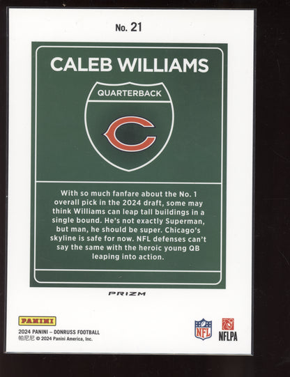 Caleb Williams 2024 Panini Donruss Oversized Jumbo Downtown RC