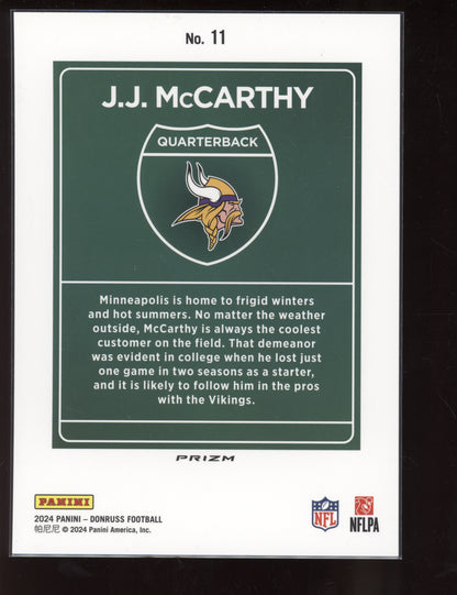 JJ Mccarthy 2024 Panini Donruss Oversized Jumbo Downtown RC