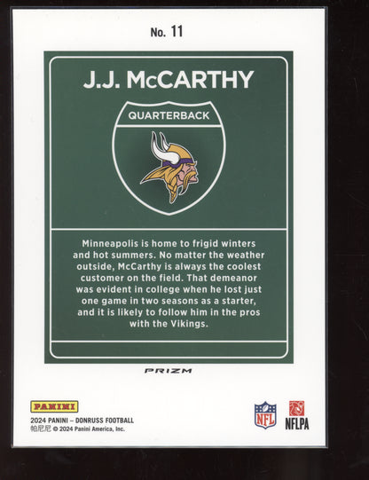 JJ Mccarthy 2024 Panini Donruss Oversized Jumbo Downtown RC
