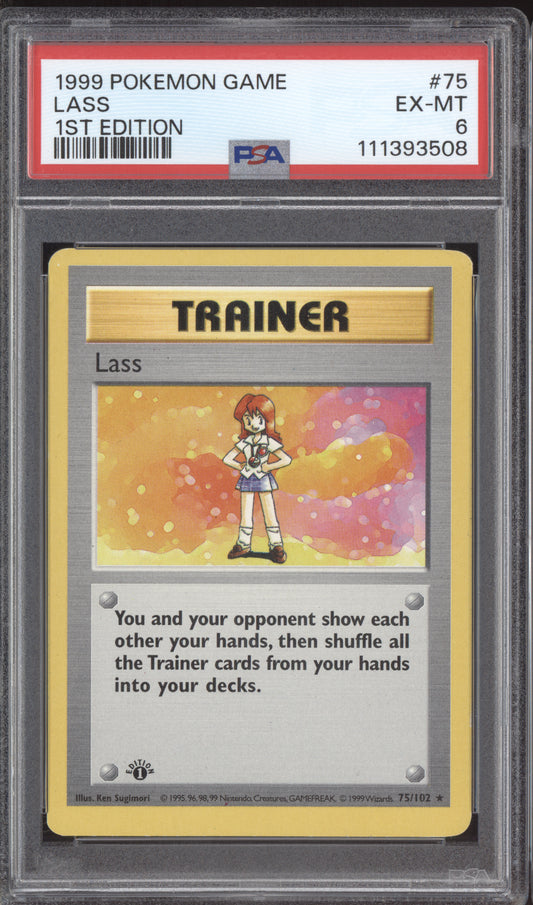 Lass 1999 Pokemon Base Set 1st Edition 75/102 PSA 6