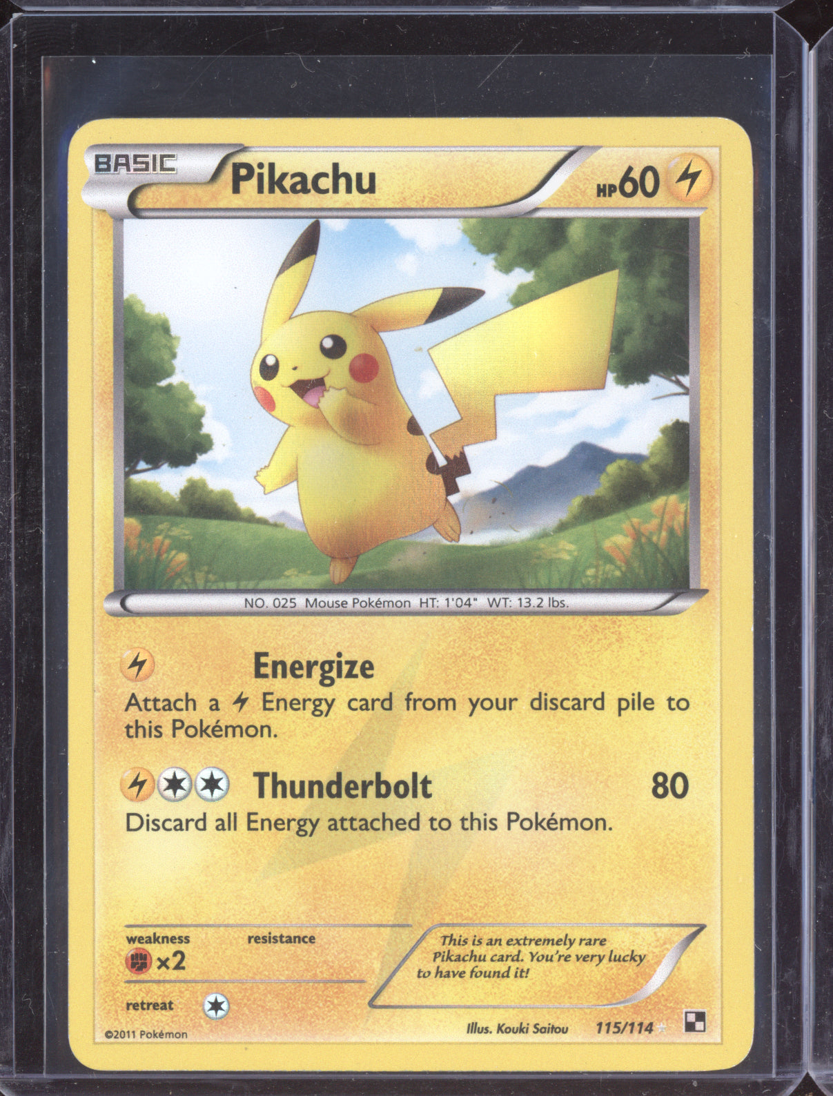 Pikachu Pokemon Black & White BLW 2011 Rare Secret 115/114