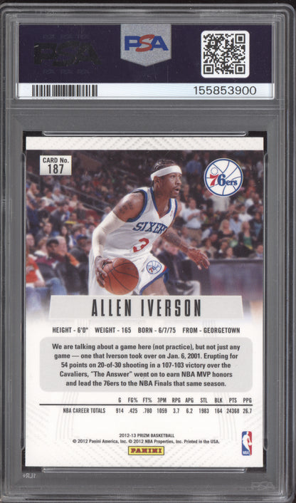 Allen Iverson 2012 Panini Prizm Prizm Silver PSA 10