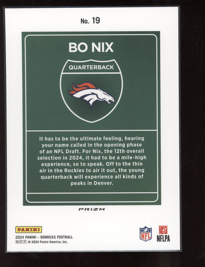 Bo Nix 2024 Panini Donruss Oversized Jumbo Downtown RC