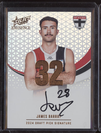 James Barrat 2025 Select Eminence Draft Pick Signature Cooper RC 183/195